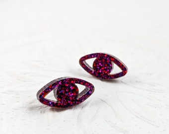 Aretes Peepers Post en Ruby Sparkle