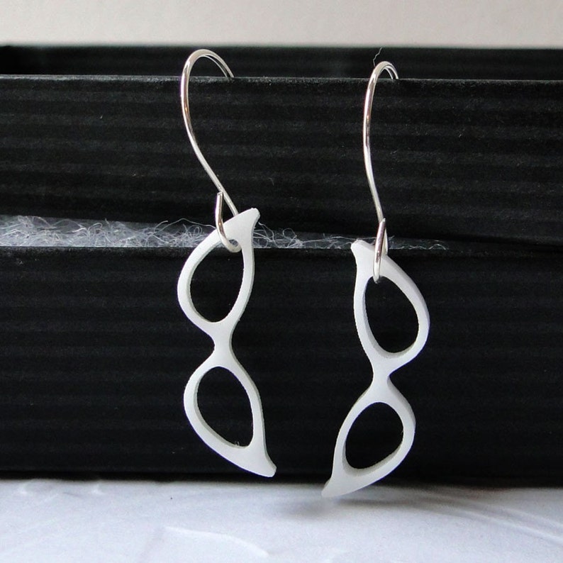 Maude's Eyeglasses Earrings in White Etsy