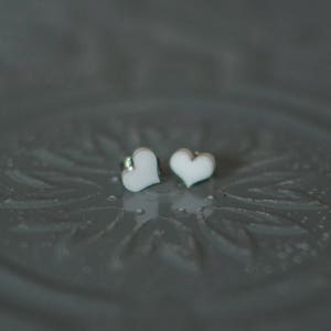 Little White Heart Earrings image 4