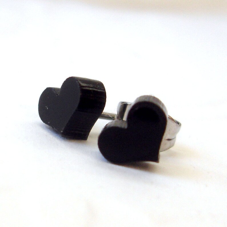 Little Black Heart Earrings image 4