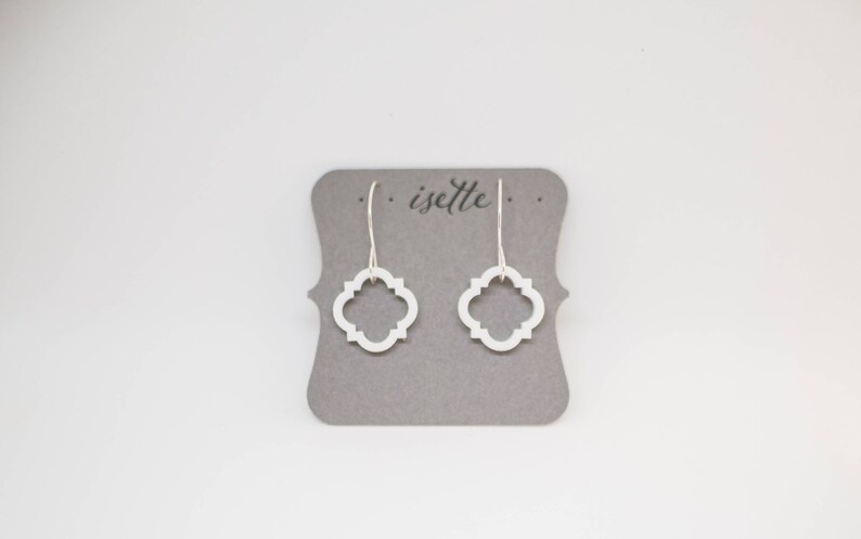 Quatrefoil Earrings in white image 5