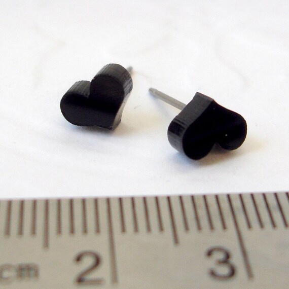 Little Black Heart Earrings - Etsy