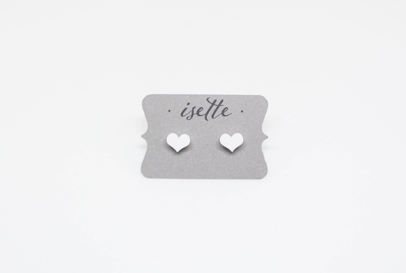 Little White Heart Earrings image 5