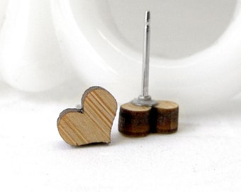 Orecchini cuore di bambù