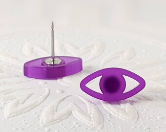 Peeper post earrings in purple