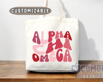 Alpha Chi Omega Canvas Tote Bag: Officially Licensed Sorority Gift