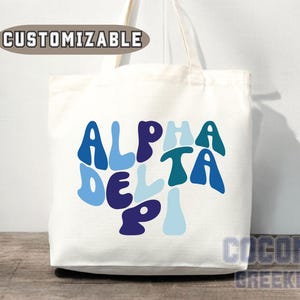 Alpha Delta Pi Tote Bag Gift Rush Initiation Bid Day Big Little Gift Reveal Alumni Sorority Gift Tote Bag Alpha Delta Pi Pride Alumnae