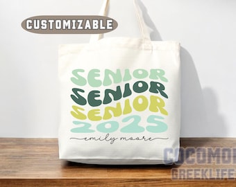Custom Name Senior Tote Bag High School University Gift Graduation Bag for Her Personalized College Tote Campus School Bag Customized Gift