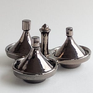 Mini support à épices pour tajine vintage, triple tajine marocain décoratif