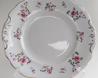 Vintage Ditsy Floral Plate with Rose Pattern, New Chelsea Staffs NCL29 Fine Bone China Plate