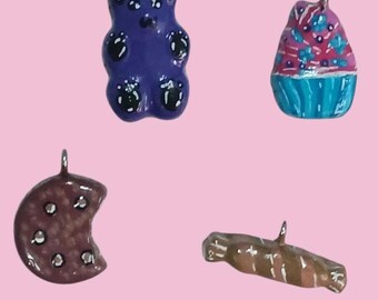 Handmade clay food charms/ Adorable kawaii charm accessories/ Charms for jewelry, accessories, etc.