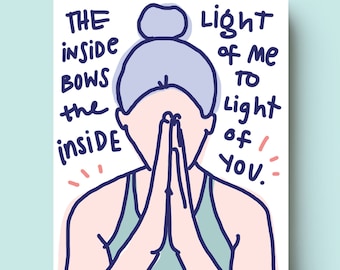 Prayer Hands Card  // Blank Inside // Yoga Cards // Yoga Stationary // Friendship Card // Prayer Hands Card // Namaste Yoga Card