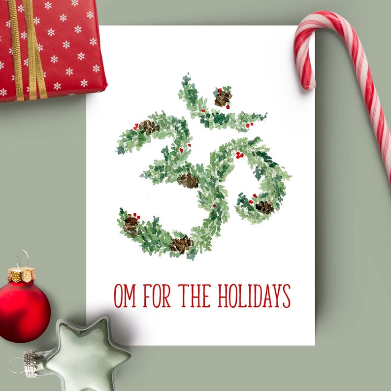 OM for the Holidays Yoga Holiday Card // Blank Inside // Yoga image 0