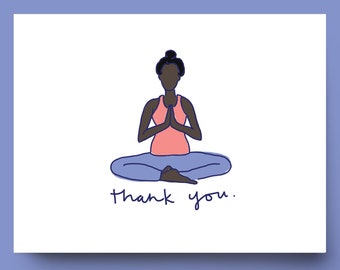 Thank You Yogi - Hand-Drawn Yoga Thank You Card // Blank Inside // Yoga Cards // Yoga Stationary // Gratitude Card