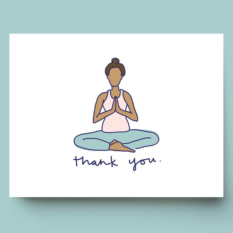 Thank You Yogi Handdrawn Yoga Thank You Card // Blank Inside // Yoga