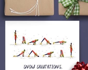 8 Pack Assorted Yoga Holiday Cards, Choose Your Own // Blank Inside // Yoga Christmas Card // Yoga Greeting Card // Yoga Holiday Gifts