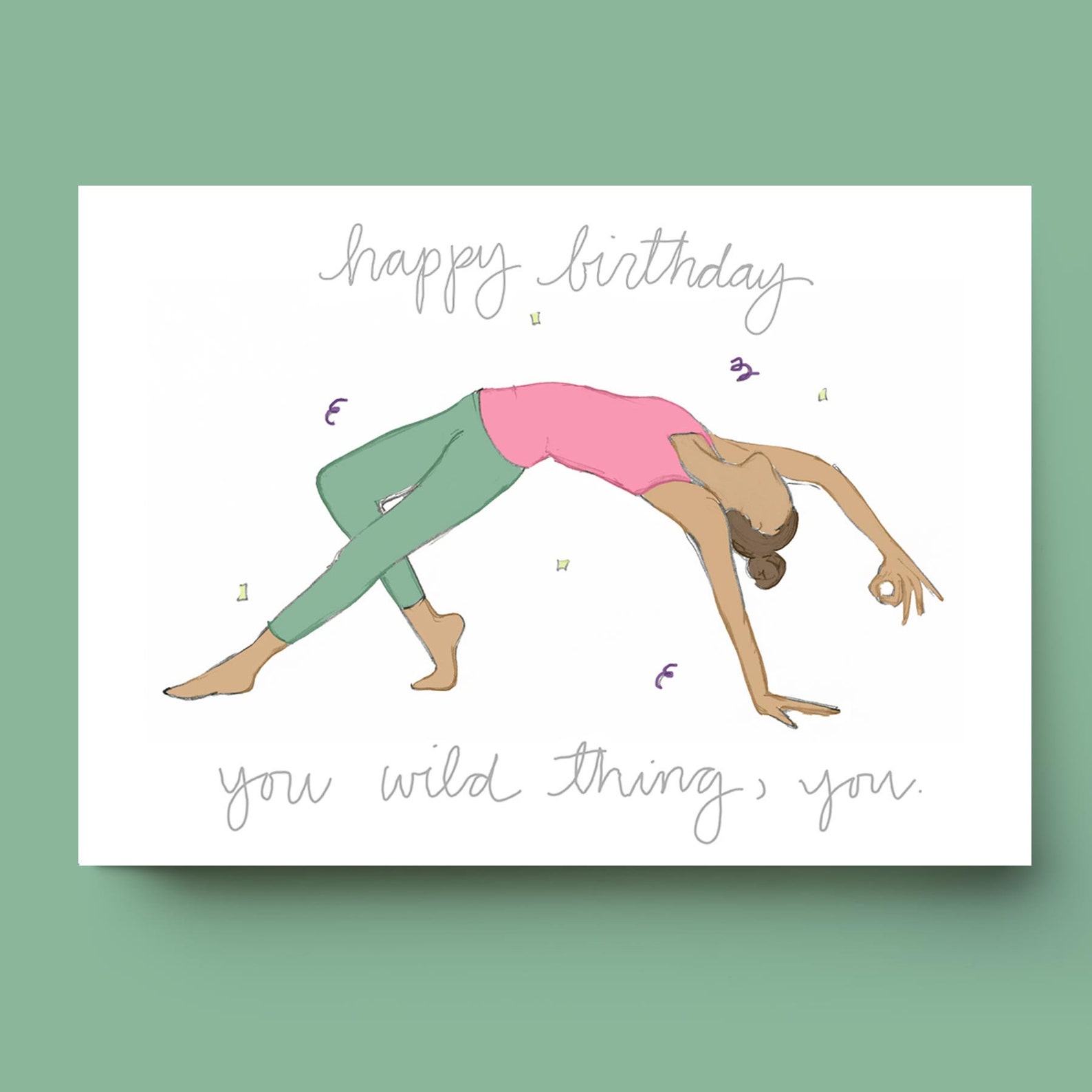 Happy Birthday, You Wild Thing, You Yoga Birthday Card // Yoga Pose