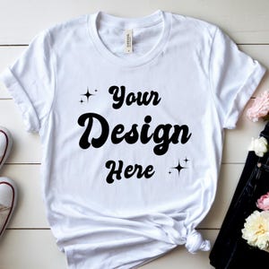 Bella canvas 3001 white t-shirt mockup, BC3001 white t-shirt mock-up, White tee mock, White t-shirt mockup, White boho mockup, tshirt mockup