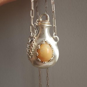 Design 925 Sterling Silver 3D Jug with Opal Stone Necklace, Handcraft Vintage Jug, Ancient Pot, Authentic Traditional Pitcher