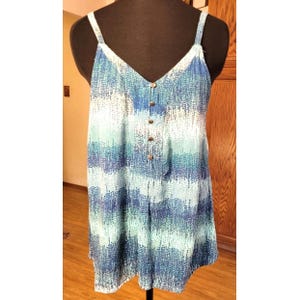 Sonoma Tie Dye Tank Top Size L Spaghetti Traps Y2K Boho Hippie Rayon 90s 2000s