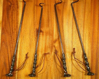 Hand-Forged Railroad Spike Steak Flipper: Twisted Handle BBQ Tool