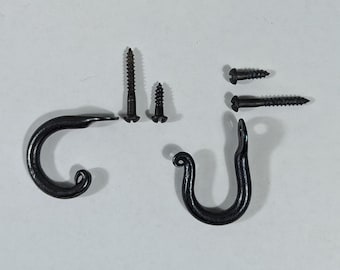 3+ Rustic Hand Forged Hooks for Keys & Cups