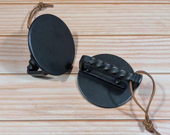 Prensa para hamburguesas forjada a mano de 5 pulgadas – Mango de clavo de ferrocarril, herramienta para aplastar hamburguesas de acero al carbono