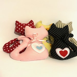 Cat Silhouette Shaped Pillow Handmade Stuffed Animal Gift Feline Home Decor Cat Lovers Gift Plushie Decorative Colorful Kittie Pillow Gift