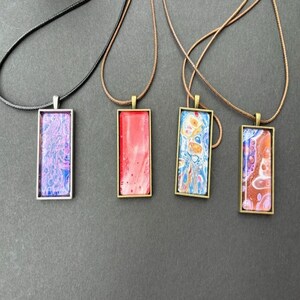 Handmade Abstract Acrylic Pendant Necklace: One-of-a-Kind Artist Design