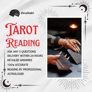 Personalisierte Tarotkartenlesung - 5 Fragen beantwortet, Liebeslesung, Psychische Voraussage, detaillierte Antworten, Tarot-Sitzung, zukünftige Voraussagen
