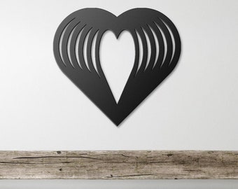 Metal Wall Art, Love Mandala Decor, Romantic Heart Shape Wall Hanging, Unique Valentine's Gift, Modern Love Wall Decor