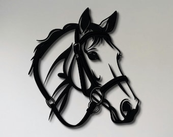 Metal Horse Wall Art , Large Metal Horse Head Decor , Farmhouse Wall Hanging , available in 4 sizes 11, 19, 27, 31 inch