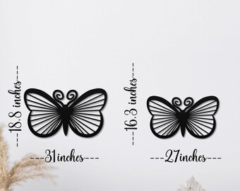 Metal Wall art, Metal Butterfly Wall Art, Preppy Room Decor, Large Butterfly Wall Hanging, available in sizes 11' - 19' - 27' - 31'