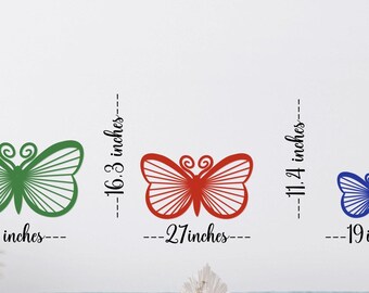 Metal Wall art, Colorful Metal Butterfly, Preppy Room Decor, Large Butterfly Wall Hanging, available in sizes 11' - 19' - 27' - 31'