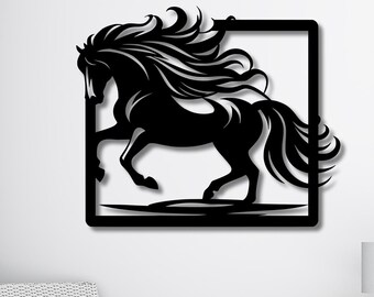 Horse Metal  Wall Art , Western Farmhouse Decor , Wild Horses Minimal Decor , Vintage Animal  Art , Rustic Western Wall Decor for Home