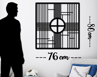Metal Wall Art abstract decor, Geometric line art decor , Minimalist Metal Wall Hanging, Square Metal Design, Contemporary Home Decor