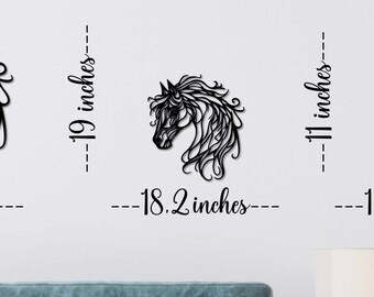 Horse metal large wall art | Farmhouse animal decor | Minimalist metal horse wall hanging | Rustic horse wall art 19 inches