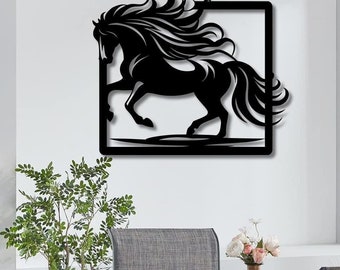 Horse Metal Large Wall Art | Farmhouse Decor | Bedroom Minimal Decor | Animal Wall Art | Western Wall Art | Vintage Wall Decor | Wild Horses