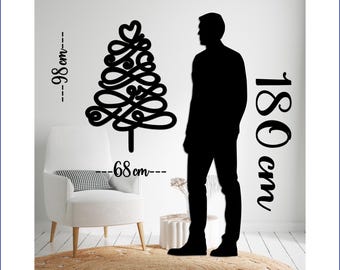 Large Pine Christmas Tree Metal Wall Decor | Merry Christmas Wall Sign | Holiday Metal Art | Christmas Home Decor | Festive Gift Ideas