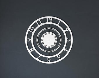 Metal Wall Clock | Large Wall Clock Black, Modern Wall Clock | Round Wall Clock |  Numeral Wall Clock, 24'' diameter wall clock