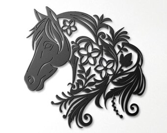 Horse Metal Large Wall Art | Farmhouse Animal Decor | Minimalist Metal Horse Wall Hanging | Rustic Horse Wall Art 31 '' width