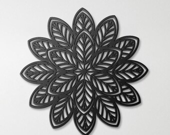 Mandala Wall Decor | Flower Metal Art | Yoga Inspired Wall Hanging | Meditation Room Wall Art | Tropical Floral Metal Home Decor