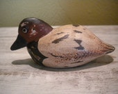Hand Carved Wooden Red Headed Merganser Duck Decoy