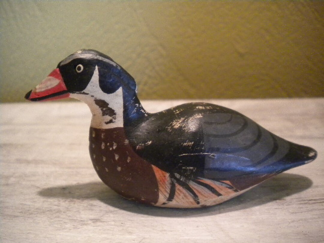 Hand Carved Wooden Wood Duck Decoy - Etsy