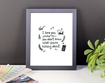 I Love You Art Print | Moonrise Kingdom | Printable Quote | Digital Download