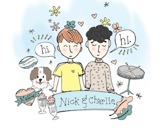 Heartstopper Art | Nick & Charlie Portrait | Digital Download