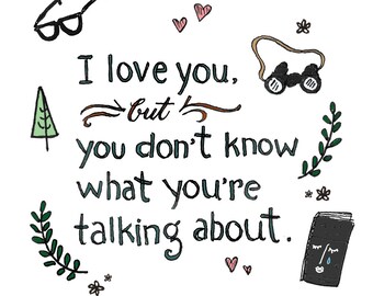 Moonrise Kingdom Greeting Card | I Love You Card | Printable Quote | Digital Download Greeting Card