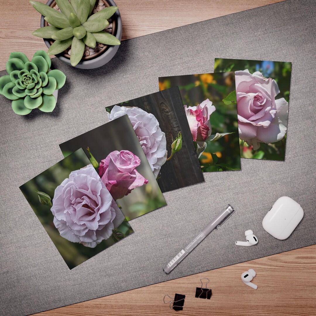 Rose Photo Greeting Cards: Floral Blank Note Cards, 5-pack - Etsy