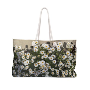 Daisy Floral Weekender Tasche - Perfekt für Reisen, Fitnessstudio, Strand & Geschenke, Stilvolle Tasche für jeden Anlass, Tragetasche, Picknicks, Sommerspaß