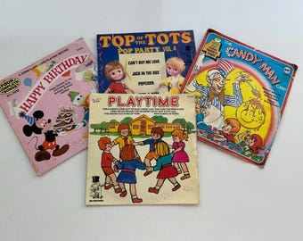 Vintage Kids Records. 1970s Childrens Vinyl Music Memorabilia